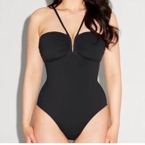 Ta3 black strapless convertible One-Piece Swimsuit
“Converty”